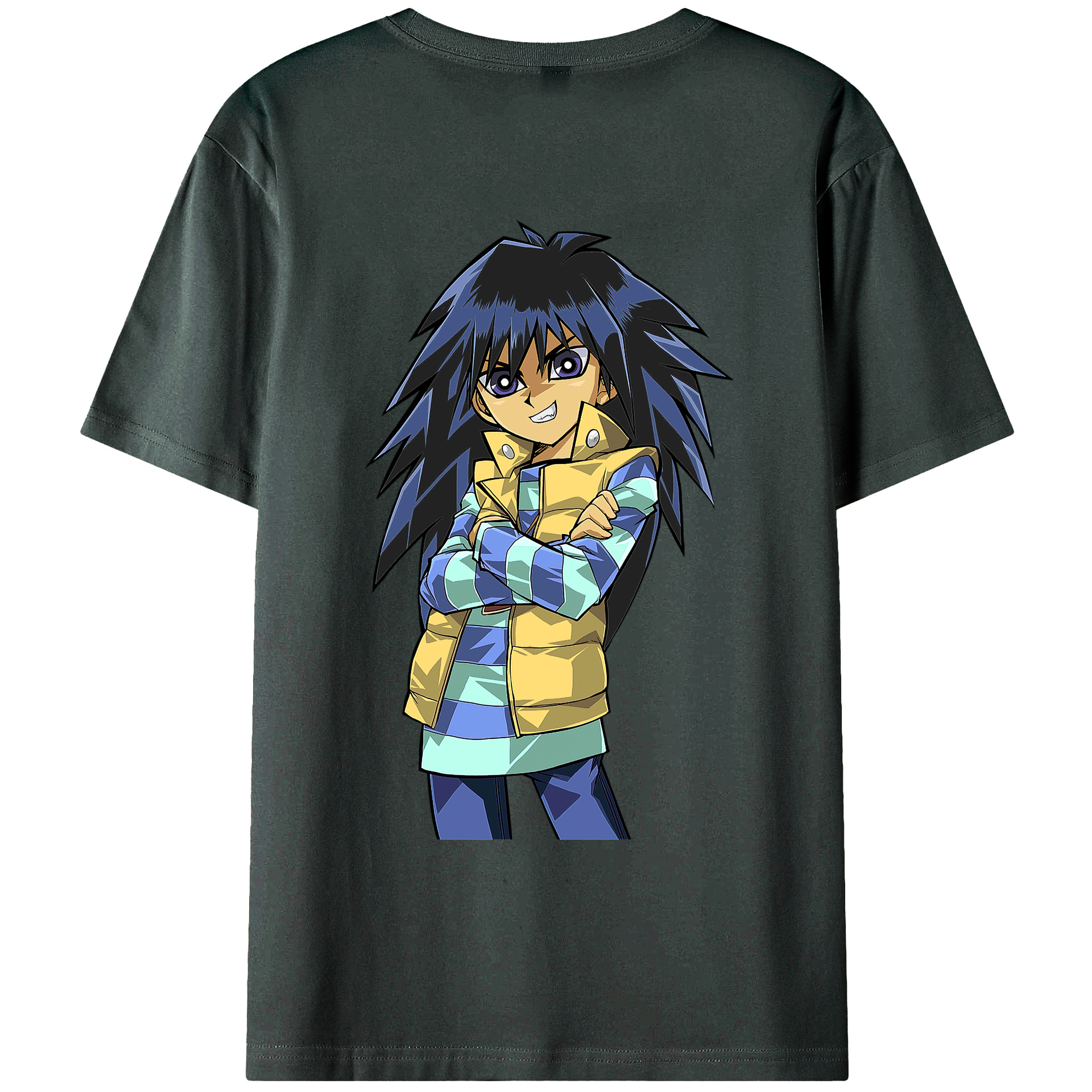 （画像用） 遊☆戯☆王 Yu-Gi-Oh! 綿100％ メンズ半袖Tシャツ（バックプリント） 通気性
